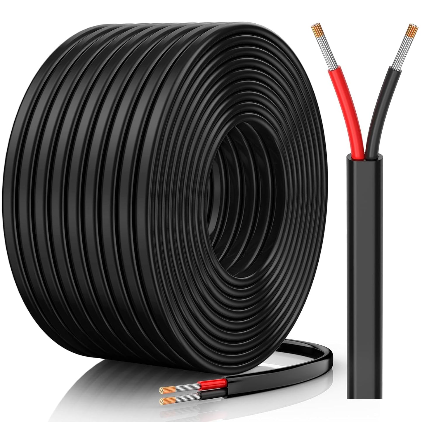 16 Gauge Wire, 16 AWG 2 Conductor Electrical Wire, Flexible/Oxygen-Free Tinned Copper/Stranded PVC 16/2 Cord for Automotive, Marine, LED Strips, Solar, RV, Lighting (50FT)