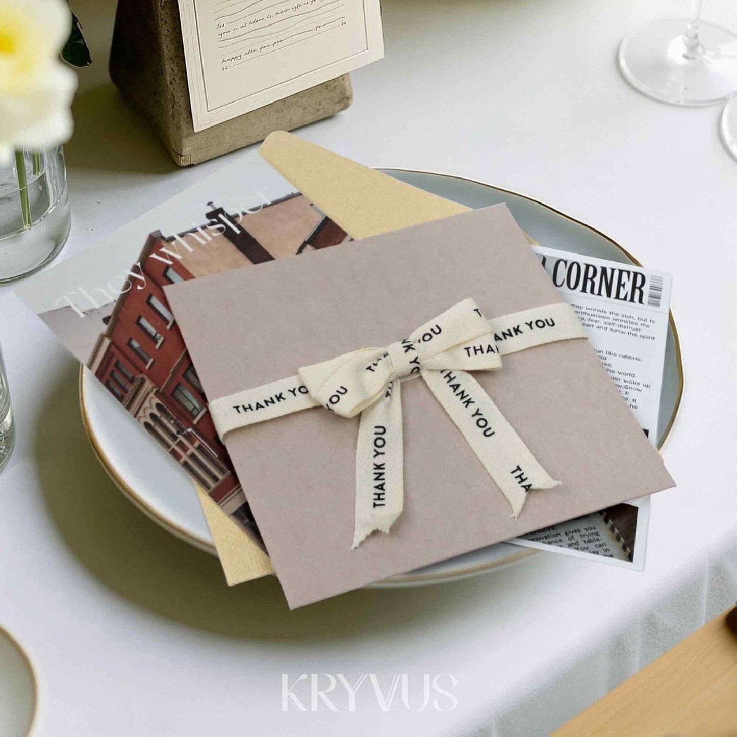 Thank You Ribbon - 5/8 Inch x 12 Yards Natural Twill Tape Ribbon, Cotton Herringbone Ribbons for Gift Wrapping, Birthdays, Weddings, Christmas, Anniversaries, Valentine's Day, Mother's Day