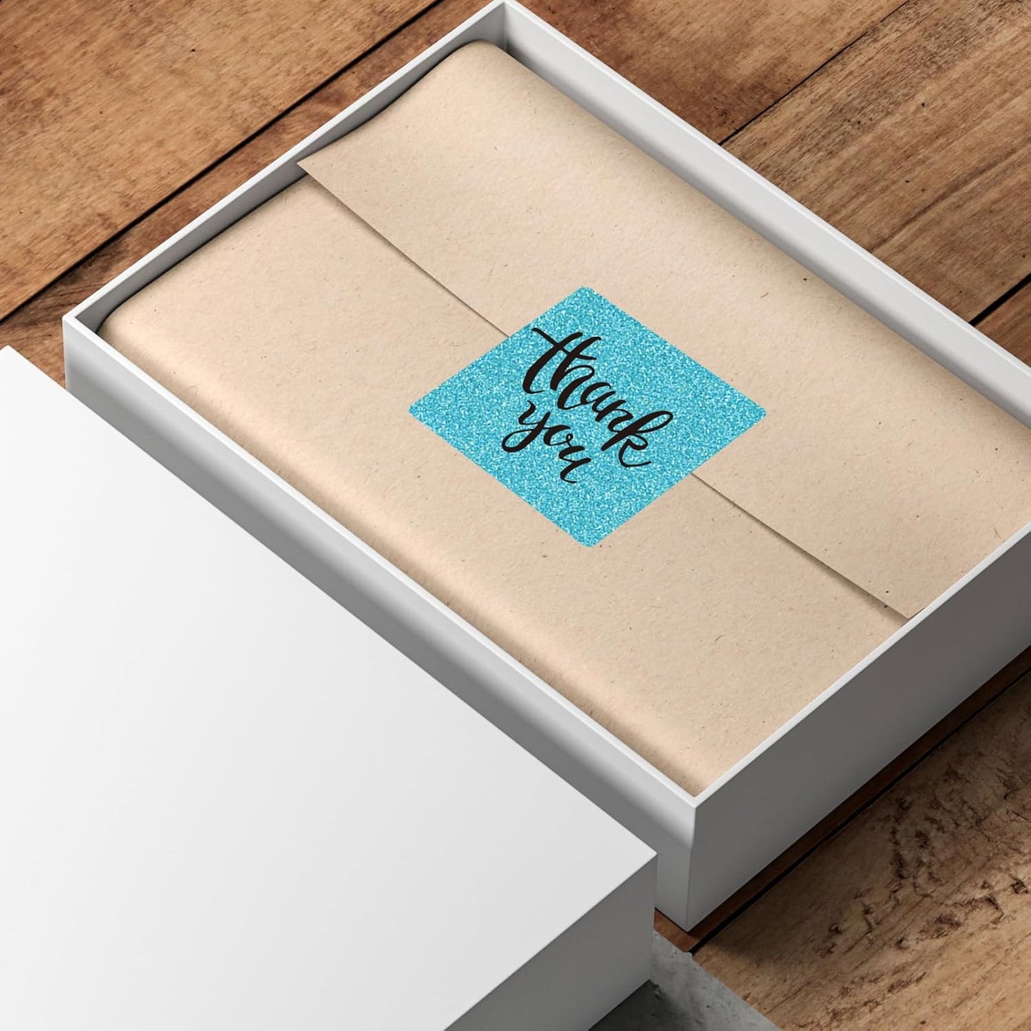 Holographic Thermal Labels Stickers 2" x 2", Square Thermal Stickers Labels, Glitter Self-Adhesive Direct Thermal Label for Small Business- Holographic Blue