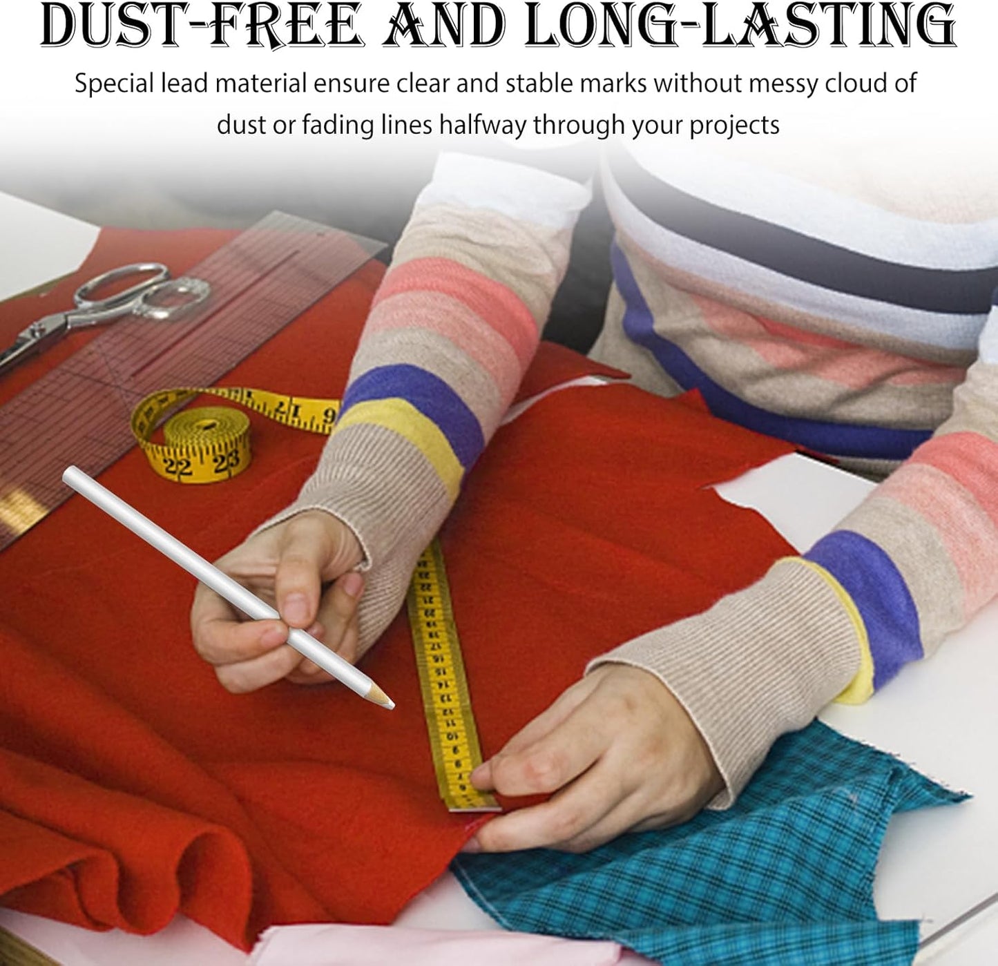 lyforx 30 Pack Sewing Marking Pencils for Fabric Quilting Pencil Tailor White Mark Pencils Fabric Chalk Pencil Marking and Tracing Tools