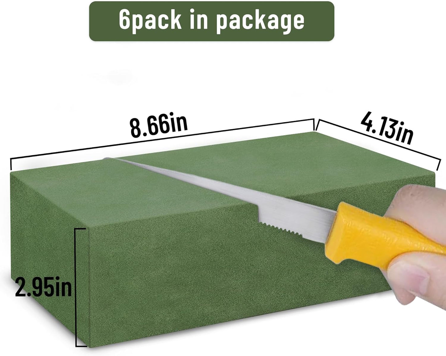 Floral Foam Blocks Large 9 Inch,Wet Floral Foam Bricks,Pack 6 of Floral Foam for Artificial Flowers and Wedding Holiday Decorations (6)