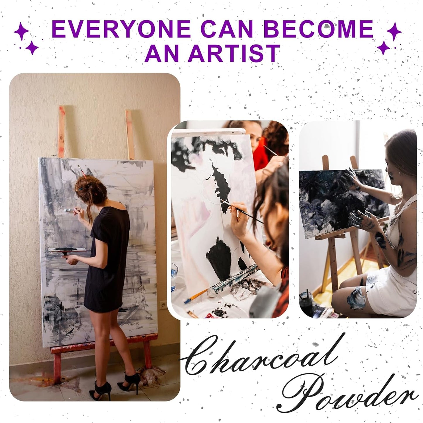 Premium Charcoal Powder for Drawing and Art, Drawing Charcoal for Sketching, Shading, Blending with Beginners & Pro Artists (8 Ounces)