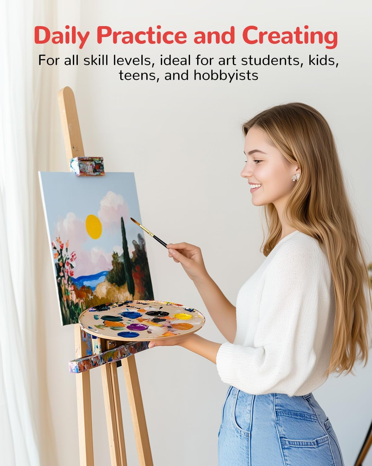 Canvas Boards 24 Pack, 9x12 Inch Painting Canvas Panels, 100% Cotton White Blank Art Supplies for Acrylics Oil Watercolor Tempera Paints