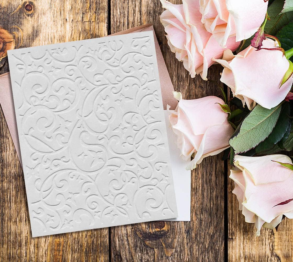 ALIBBON Vine Background Plastic Embossing Folders for Card Making, Butterfly Embossing Folders for DIY Scrapbooking, Leaves Pattern Template Folders for Paper Craft Photo Album Decorations