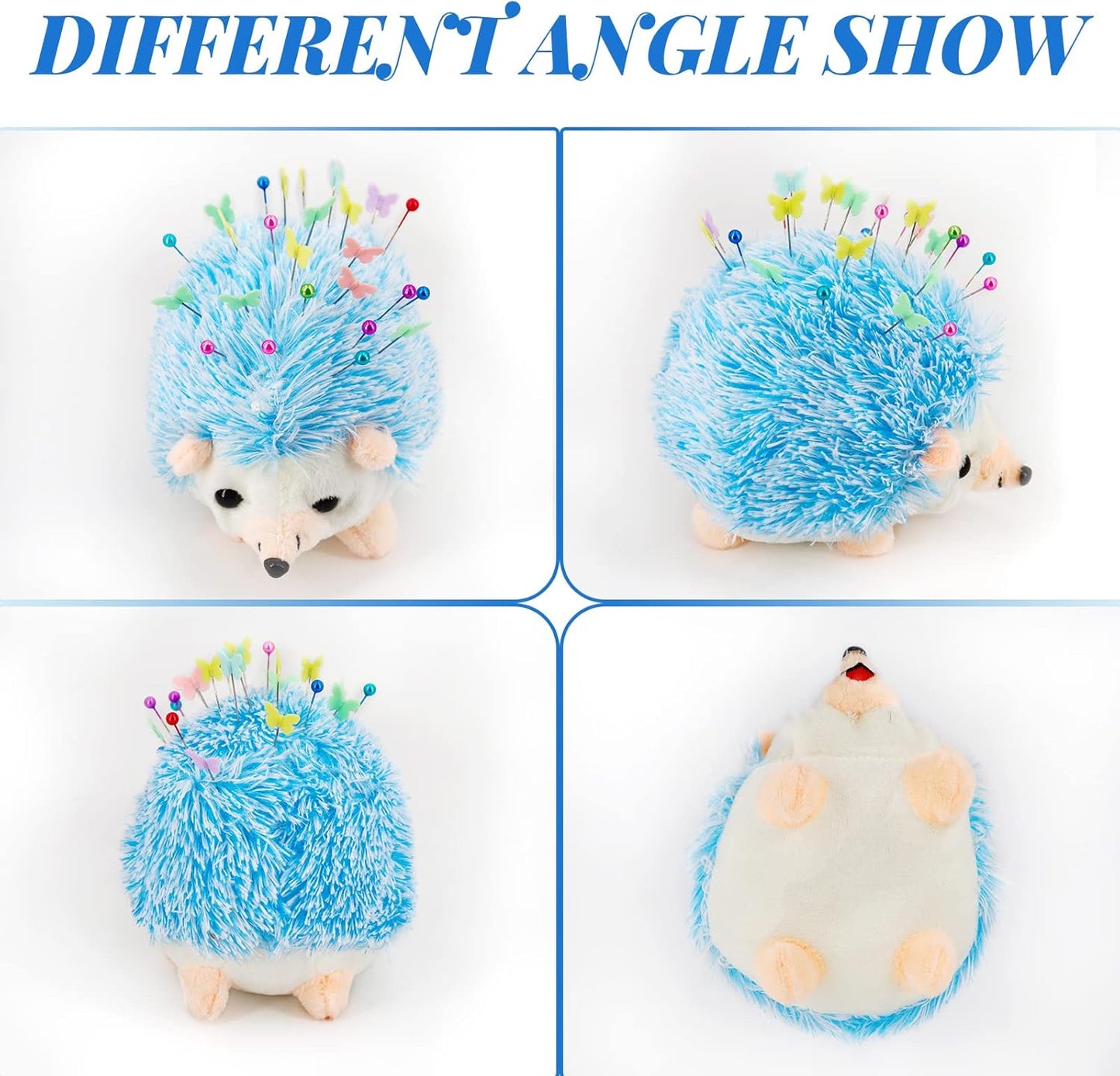 2 Hedgehog Sewing Pincushion with 200 Pieces Sewing Pins Set for Sewing DIY Projects