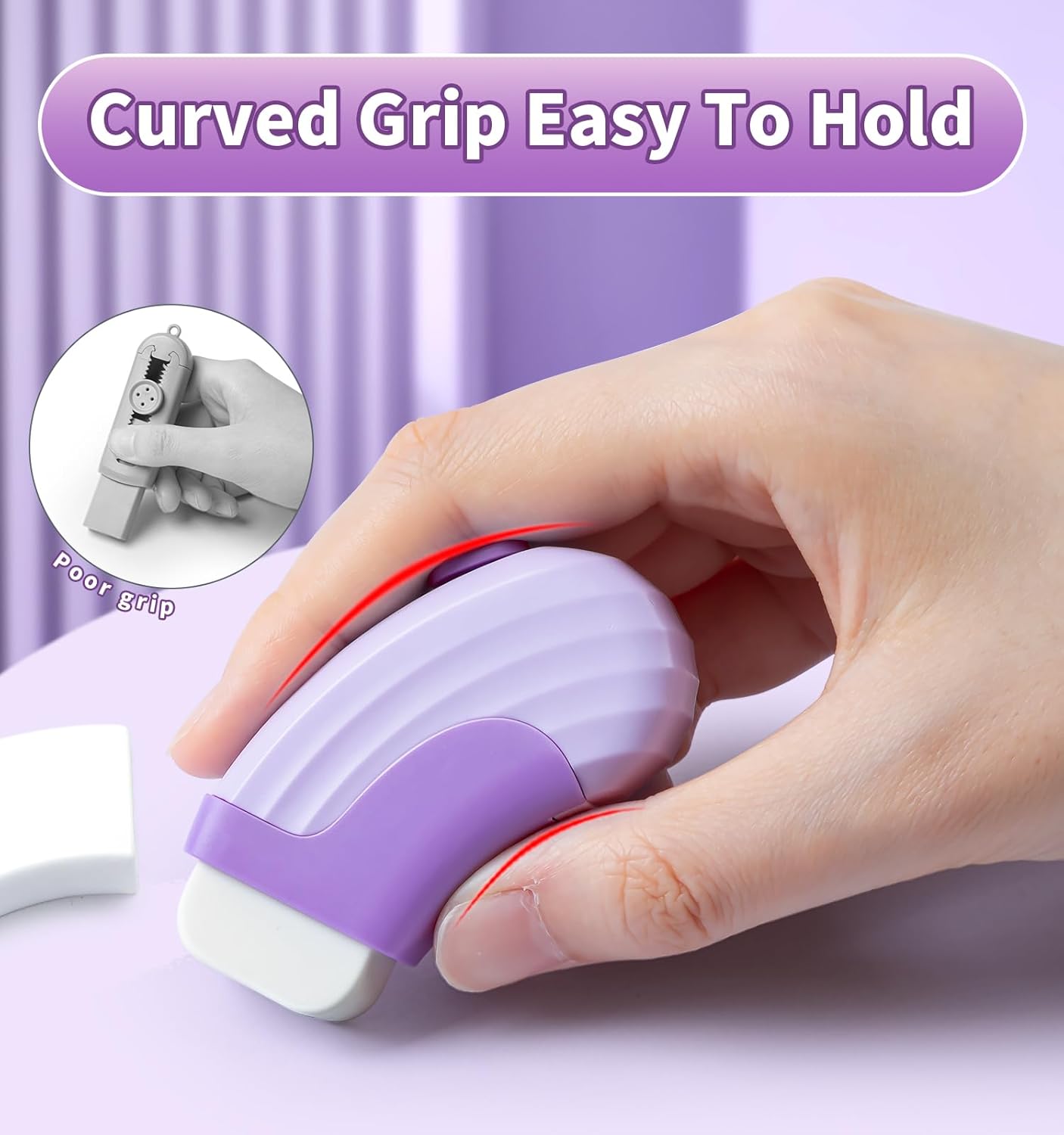 4+1 Pack Rubber Erasers Sliding Retractable Eraser, Large White Erasers for School Office Art Drawing Pencil Eraser for Kids- Purple