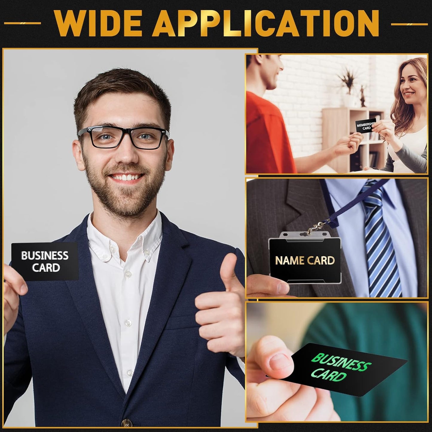 Thenshop 550 Pcs Metal Business Cards Engraving Aluminum Plates for Crafting Multipurpose Metal Sheets for Crafting 0.01 Inch Thick Blank Business Cards for CNC Engraver Laser DIY(Black)