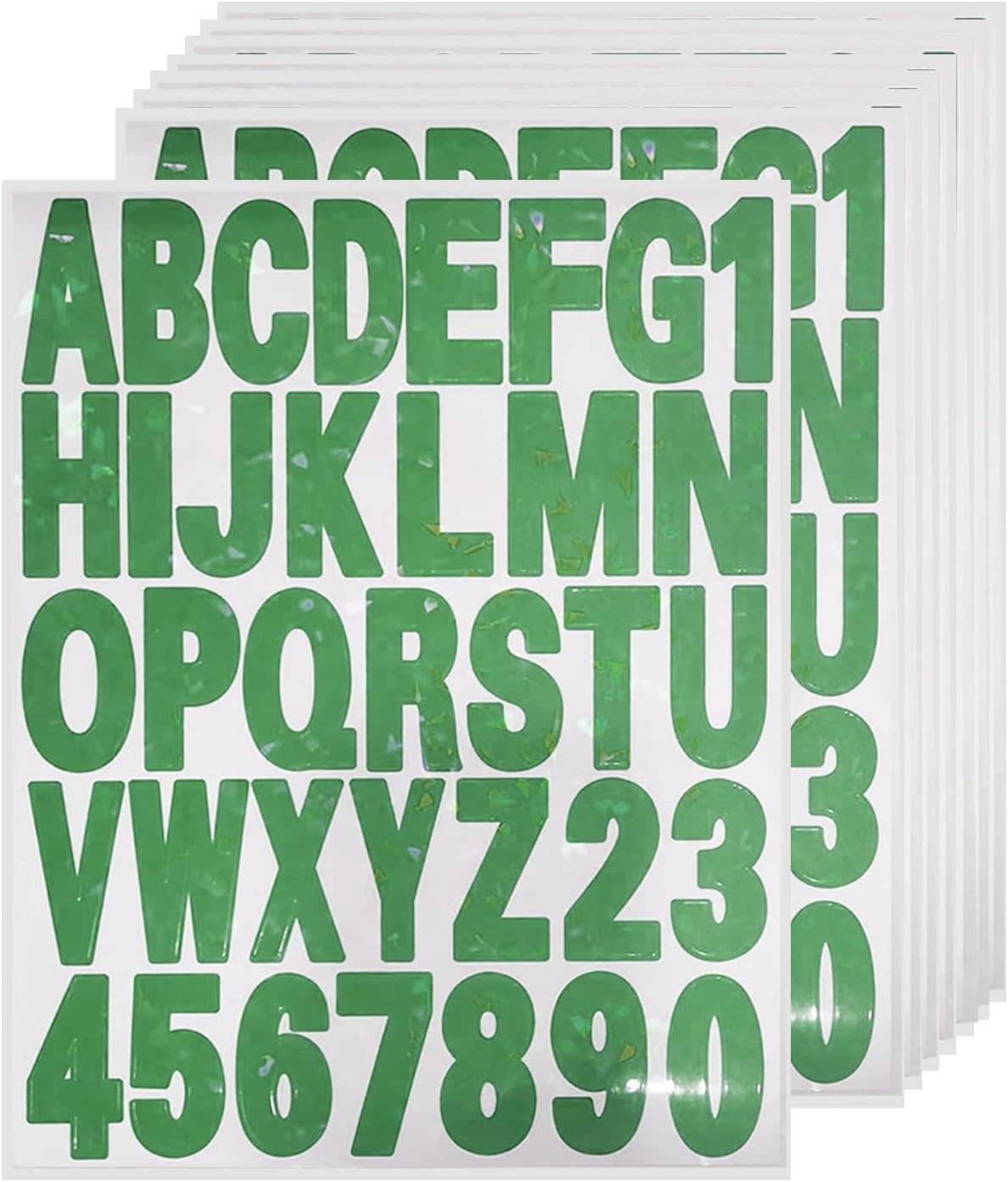 Starboling Letter Stickers,2 inch 8 Sheets Green Alphabet Sticker,Self Adhesive Vinyl Letter Stickers Mailbox Numbers,for Arts Crafts Outdoor Sign Poster Mailbox Sign Doors Mailboxes Car Truck