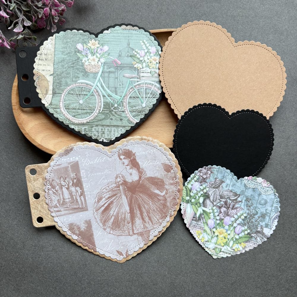 Heart Loose-Leaf Lace Die Cuts for Card Making, Background Frame Cutting Dies DIY Album Scrapbooking Decor Paper Craft Metal Die Cuts Party Wedding Decorations