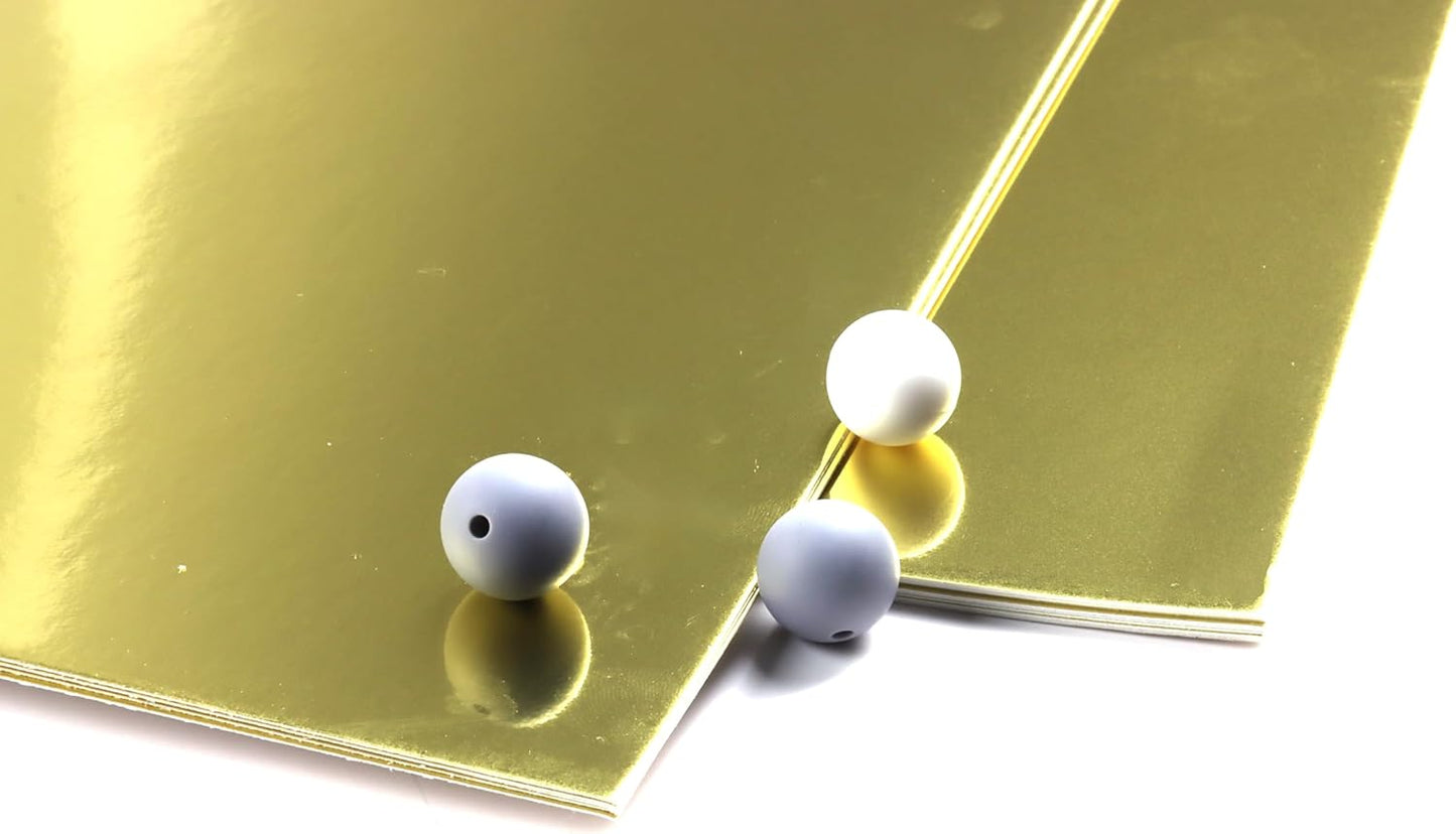 TGXRZX Metallic Light gold Cardstock Paper,Size 8 "x 11" (250gsm), 15PCS,Mirror Finish Gold Foil Board for Crafting, Invitations, and Decorations,Die Cut and Plotter,Card Making (Light gold)