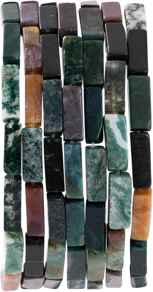 Natural Indian Agate Rectangle Tube Beads 4x13mm 38cm/str Loose Semi Gemstone Stone Beads for Making Bracelets Necklace Earrings