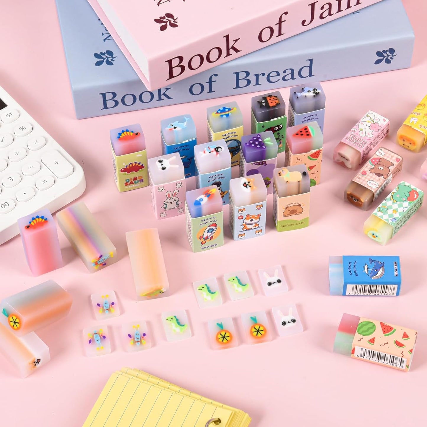 100 Pcs Cute Eraser for Kids Bulk Kawaii Erasers for Classroom Fun Erasers for Back to School Supplies Kid Party Favors Gift