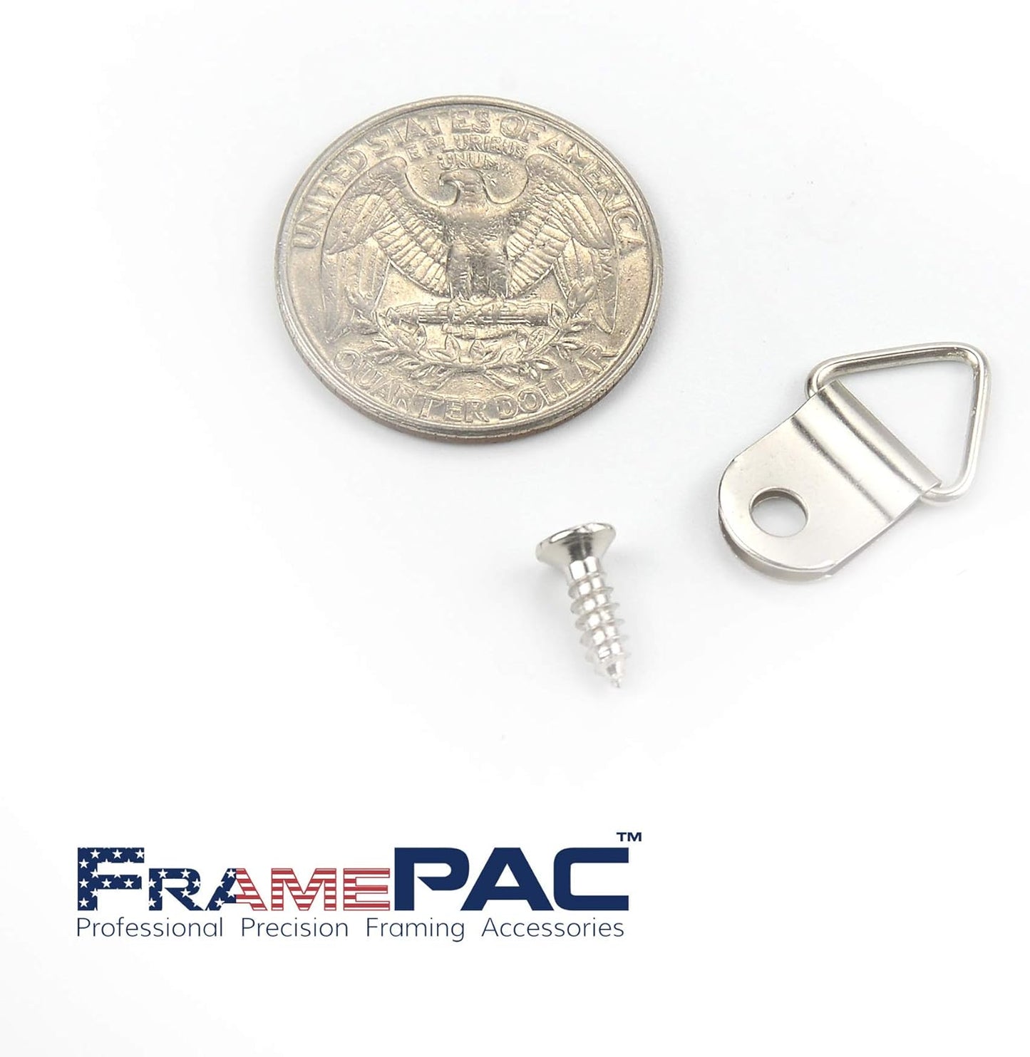 100 Pack Picture Hangers with Screws, Small Triangle Ring, D Rings for Clock, Decoration, Mirror, Paintings, Artwork Picture Frame