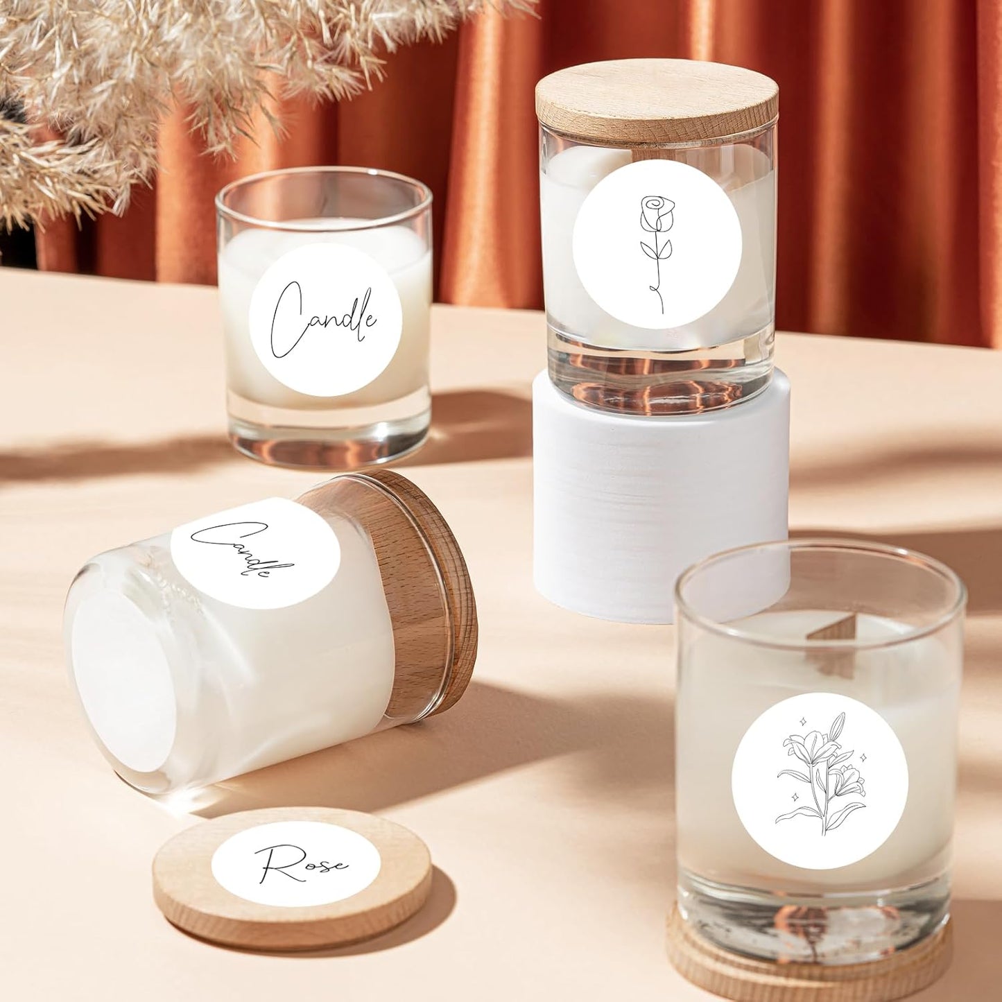 1.5 Inch White Round Thermal Sticker Labels, Self-Adhesive Circle Direct Thermal Labels, Waterproof/Removable- Perforation Line Design- 350 Pcs/ 1.5 Inch