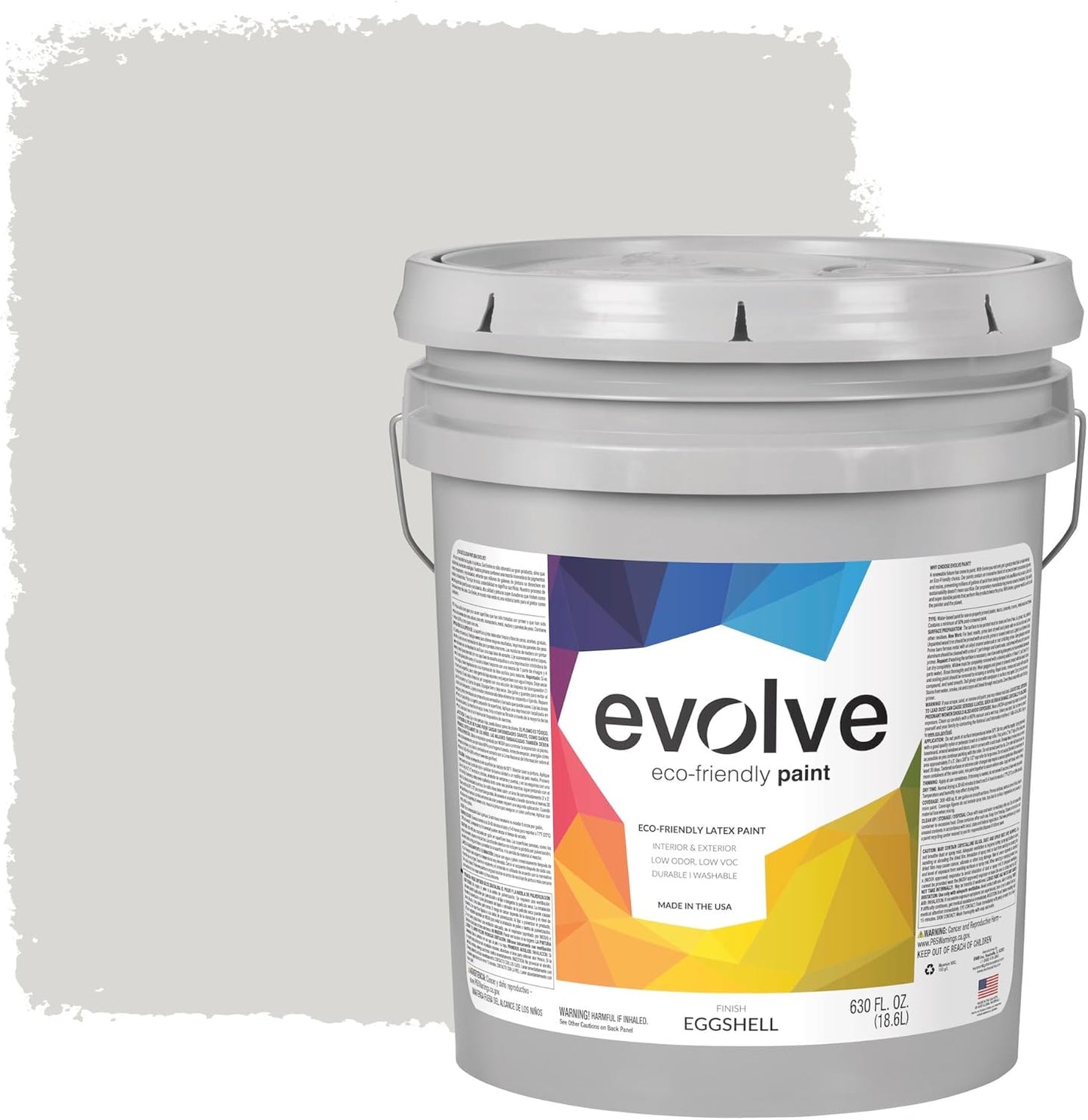EVOLVE Paint & Primer: Environment-friendly, Low Sheen with One-coat Coverage for Interior & Exterior surfaces (Morning Frost, 5-Gallon)