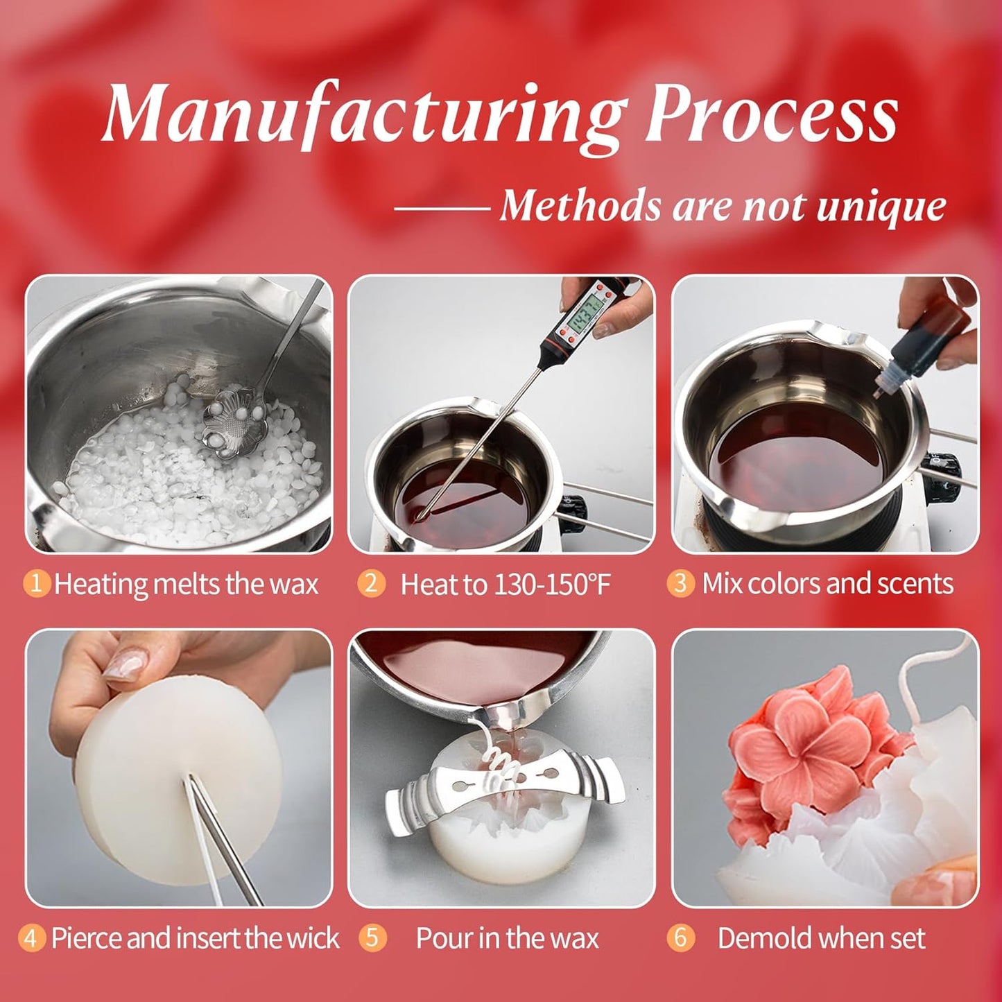 2Pcs Frangipani Flower Candle Wax molds Silicone Shapes for Wax Candles Making Valentine Flower Silicone Large Candle Wax Making molds for Candles moldes de silicona Flores para velas