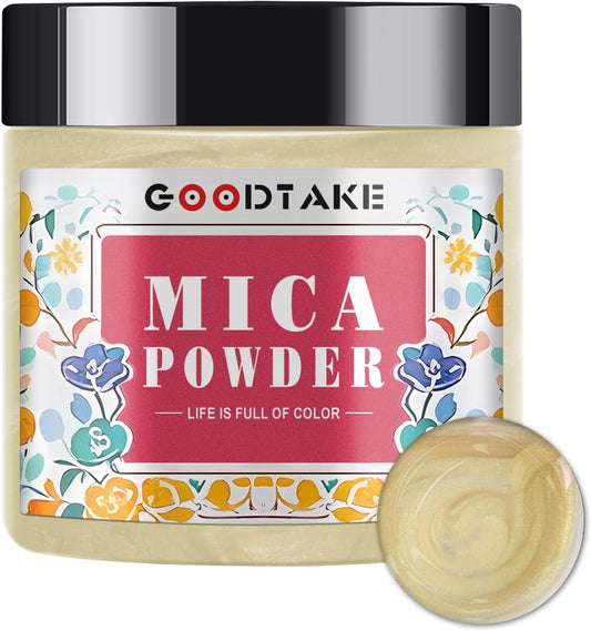 GOODTAKE Beige Mica Powder for Resin | Resin Color Pigment | Mica Powder for Soap Making, Candle Making, Bath Bomb, Slime Pigment - Pure Natural (Beige, 2 oz)