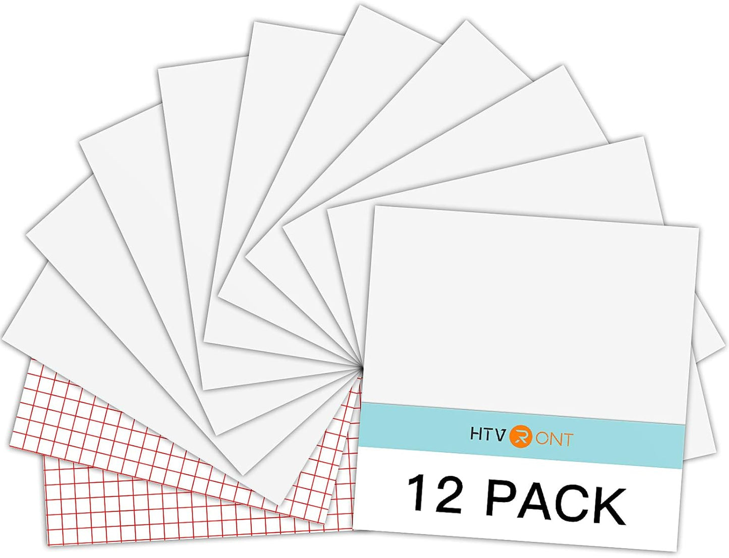 HTVRONT White Permanent Vinyl, 12 Pack Glossy White Vinyl for Cutting Machine - 10 Permanent Sheets 12" x 12"& 2 Transfer Tape Sheets for Party Decoration, Sticker, Craft Cutter, Car Decal (Glossy)