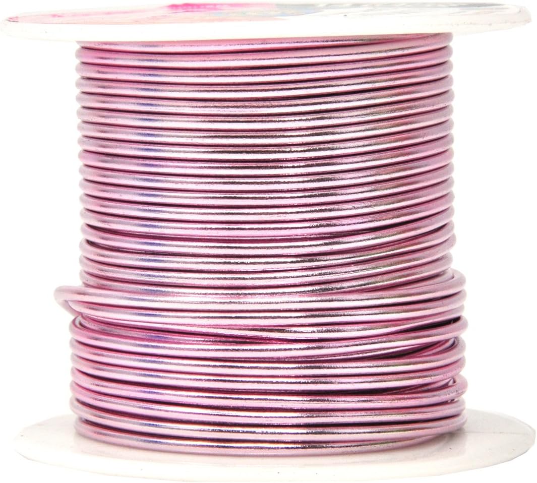 Mandala Crafts 14 Gauge Anodized Aluminum Craft Wire for Jewelry Making – 330 FT Colored Flexible Silver Copper Purple Pink Brown Ice Blue Wire - Bendable for Bonsai Armature Crafting Sculpting