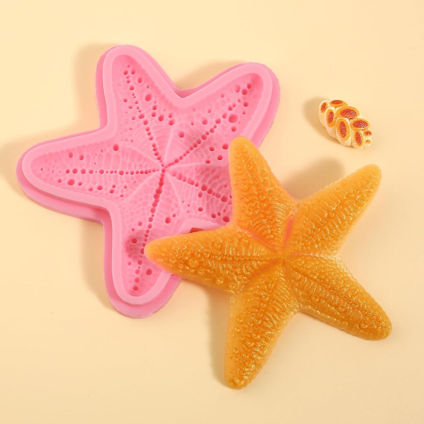 1Pcs Starfish Candy Fondant Mold, Cute Marine Life Chocolate Silicone Mold, Suitable for Theme Party Cake Decoration Kitchen Baking Cookie Dough Making, Resin Crafts Clay Keychain