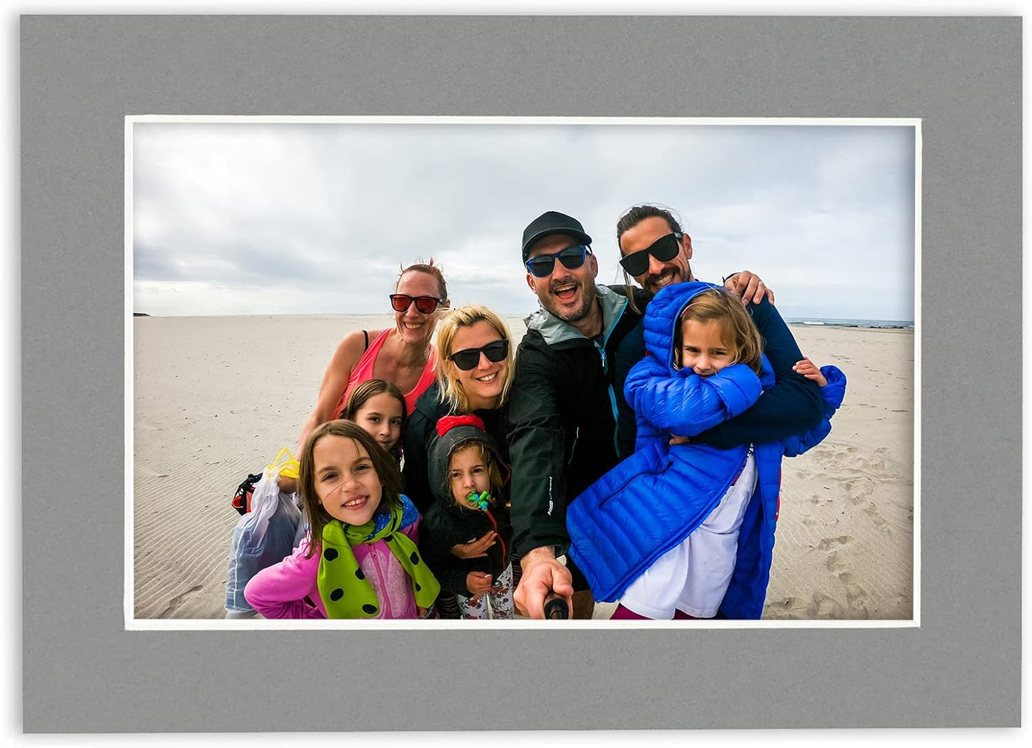 8x10 Mat for 6x8 Photo - Precut Mid Grey Picture Matboard for Frames Measuring 8 x 10 Inches - Bevel Cut Matte to Display Art Measuring 6 x 8 Inches - Acid Free ONE MAT