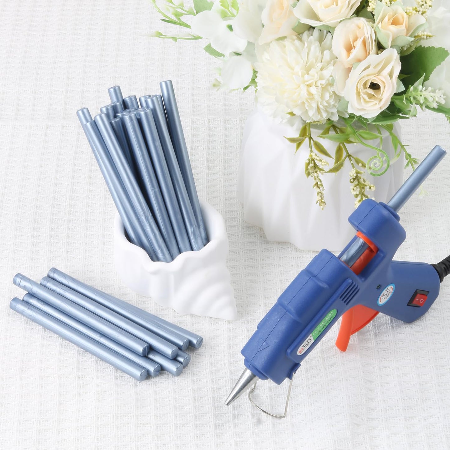 Gray Blue Wax Seal Sticks, 30pcs Sealing Wax Sticks, HOSEALING Glue Gun Wax Seal Sticks for Wax Seal Stamp, Premium Sealing Wax for Wedding Invitations, Letter, Envelope (Mini Size)