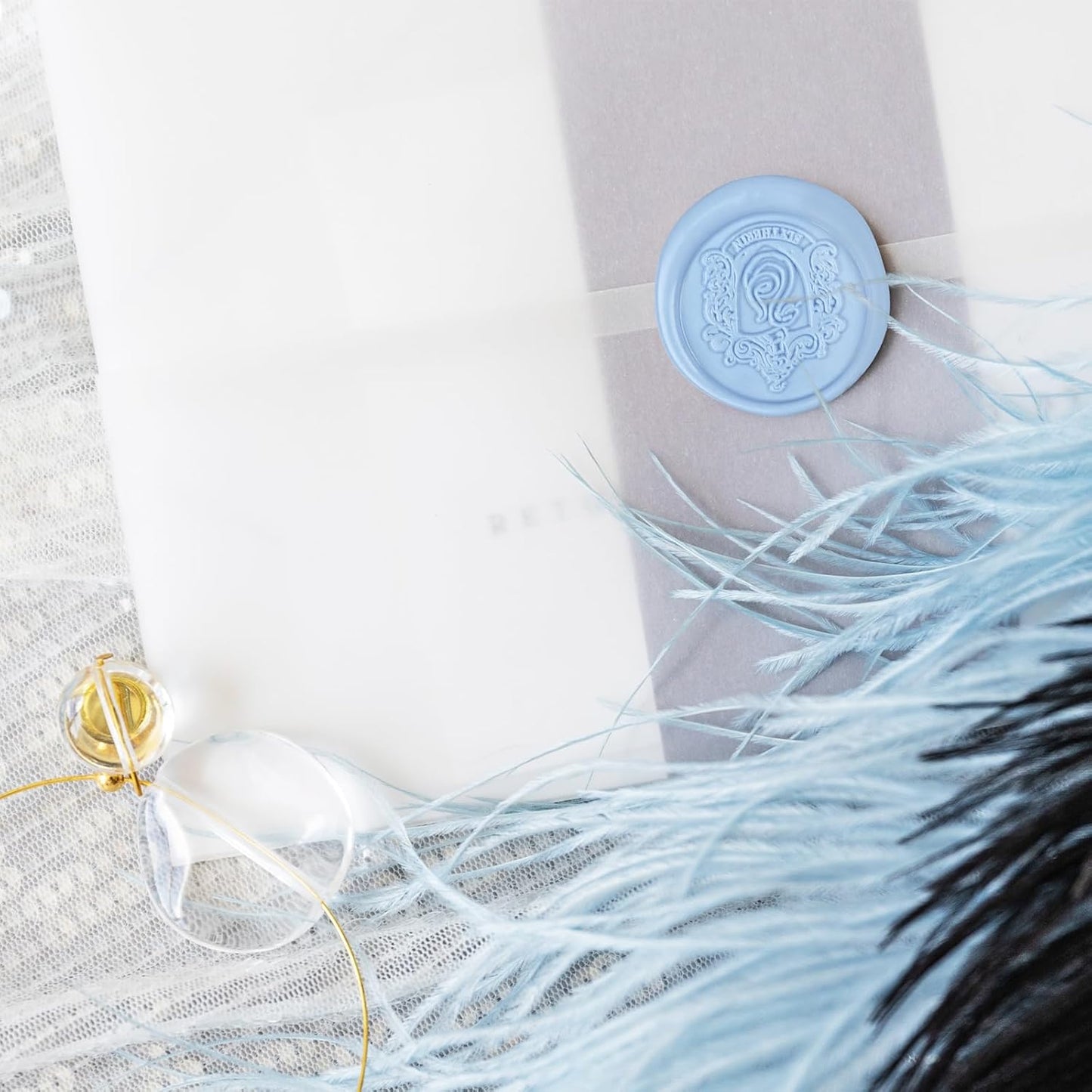 Glue Gun Sealing Wax Sticks for Wax Seal Stamp -Dusty Blue, Great for Wedding Invitations, Cards Envelopes, Snail Mails, Wine Packages, Christmas Gift Ideas, Pack of 10