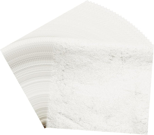 PATIKIL Gold Leaf Sheets for Art 3.7" x 3.4", 100 Pcs Gold Foil Sheet Metallic Leaf Papers for DIY Crafts Resin Furniture Nails Paintings Home Decoration, Light Silver