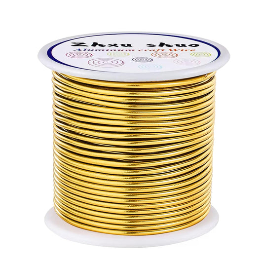 12 Gauge(2mm) Aluminum Wire 35 Yards Anodized Metal Wire for Bonsai Armature Crafting Sculpting Jewelry Craft Making Beading Floral (Gold, 12 Gauge)