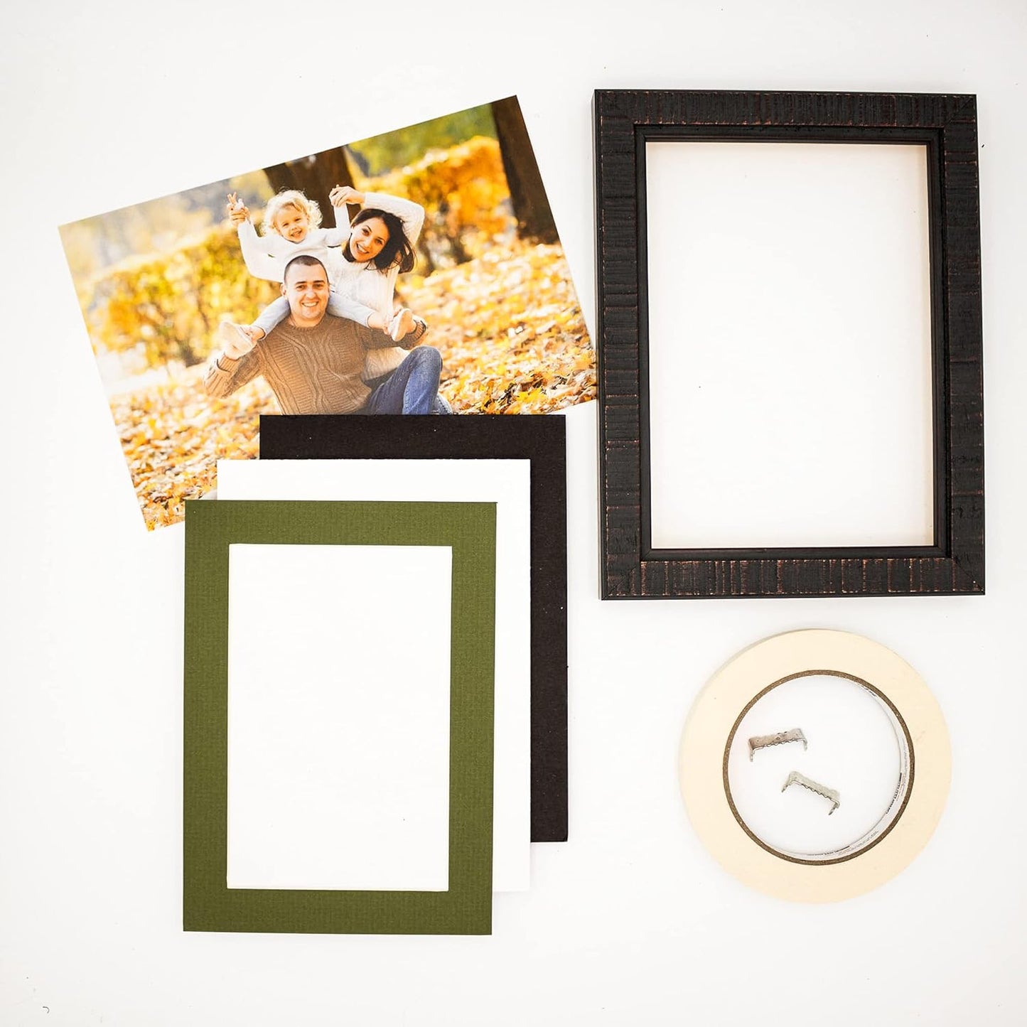 5x7 Mat for 8.5x11 Frame - Precut Mat Board Acid-Free Dill Green 5x7 Photo Matte For a 8.5x11 Picture Frame, Premium Matboard for Family Photos, Show Kits, Art, Picture Framing, Pack of 25 Mats