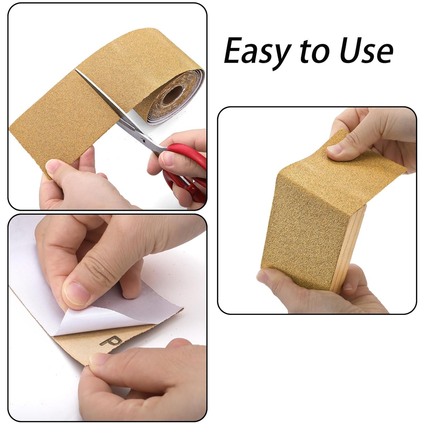 TOPZEA PSA Longboard Sandpaper Rolls Set, 80/120/220/320 Grit, Total 20 Yards, 2-3/4" Wide, 4 Grits Continuous Longboard Sanding Paper for Automotive Body, Woodworking, Air File & Hand Sander Blocks