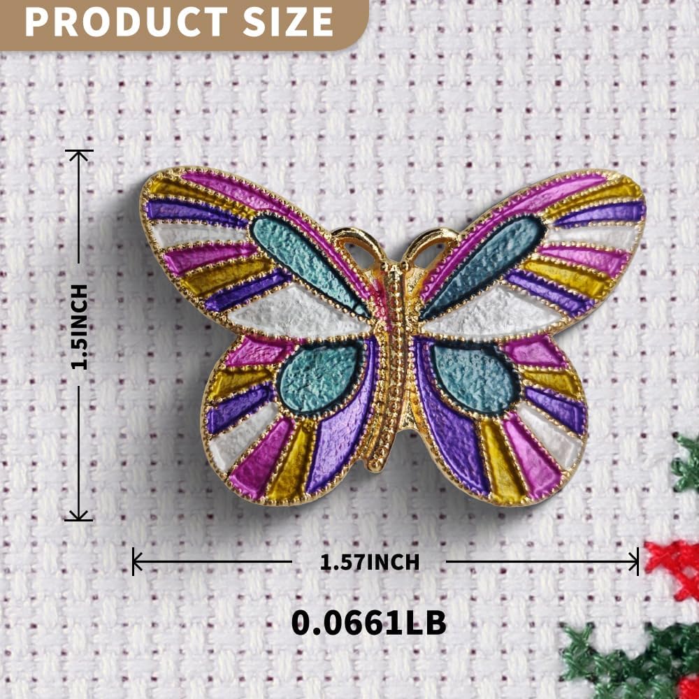 Needle Minder Magnet, Magnetic Needle Minder, Needle Minders Magnetic Cross Stitch Accessories, Magnetic Needle Holder, Life Tree, Butterfly, Cats, Owl, Heart (Butterfly)