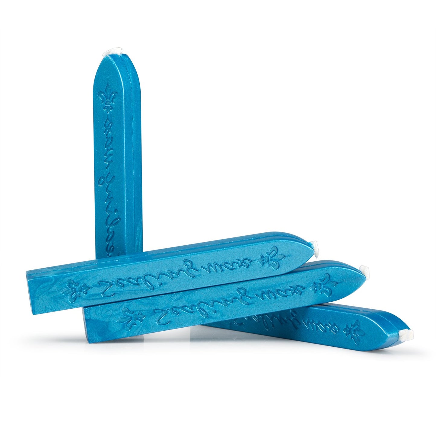 Mceal Sealing Wax Stick with Wick Flower De Luce of France Retro 10 Pieces Pack(Sky Blue)