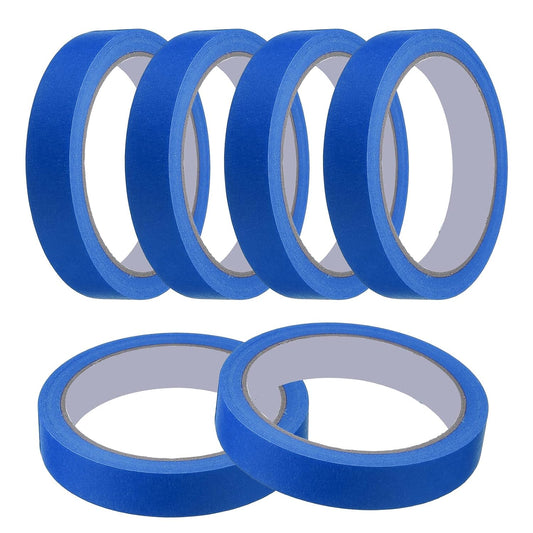 MECCANIXITY Masking Tape 0.7 Inch x 21 Yard Painter's Tape Blue Paint Tapes for DIY Crafts Arts Drawing Decoration Labeling Car Painting Artist Teachers, Pack of 6