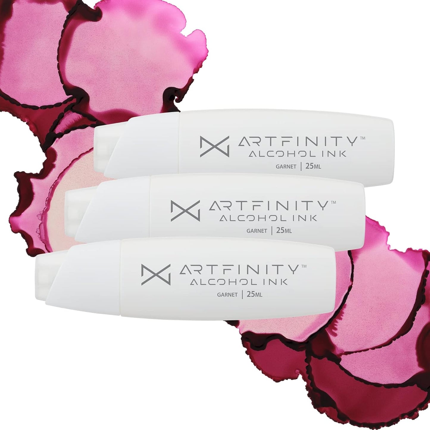 Artfinity Alcohol Inks 3 Pack - Vibrant, Professional, Dye-Based Alcohol Inks for Artfinity Alcohol Markers, Artists, Drawing, & More! - Garnet RV4-65