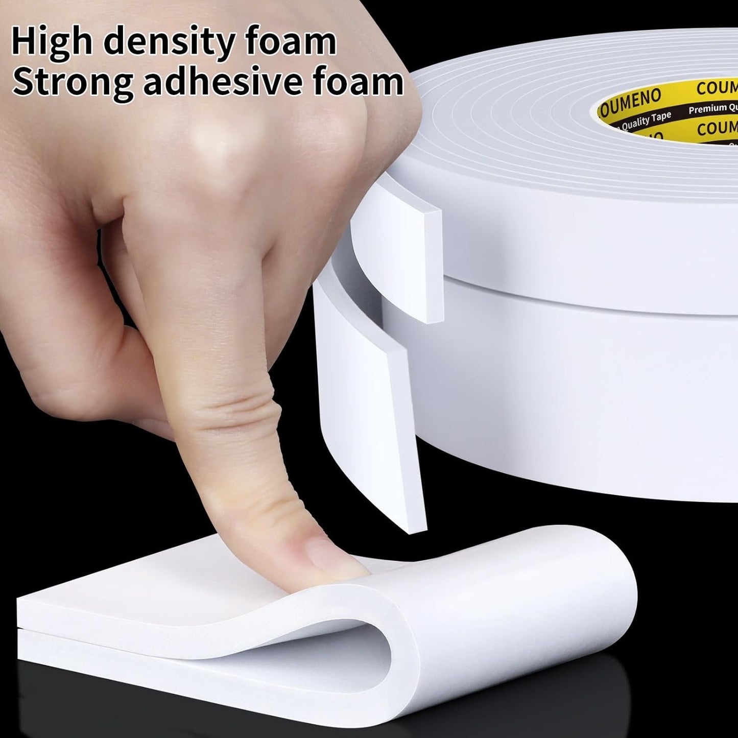 Single-Sided Adhesive Foam Tape 2inX9.84FT Single-Sided Sealing Strip Foam Pad Sponge Tape Window Weatherproof, Self-Adhesive Insulation Sealing Tape (White)