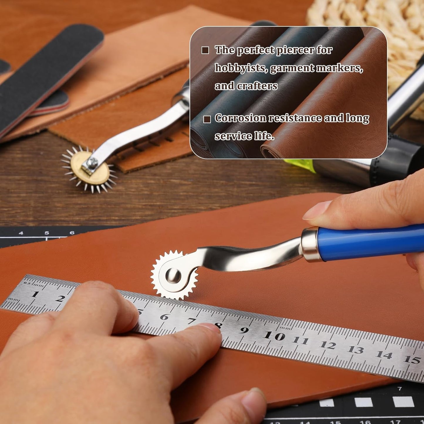 Nitlak 4 PCS Tracing Wheel,Tracing Wheel Sewing Tool, Plastic Handle Stainless Steel Pounce Wheel,Tracing Wheel for Sewing Patterns, Leathercraft, Professional Marking Spacer