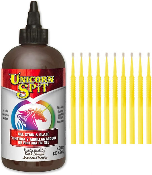Unicorn SPiT Gel Stain and Glaze in One - Rustic Reality 8 oz. Bottle Detail Sticks