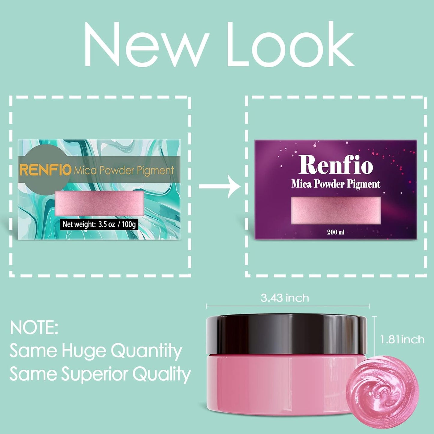 Renfio 100g Mica Powder Pigment, Metallic Natural Dye Mineral Pearl Shimmer Epoxy Resin Dye for Painting Soap Making Slime Bath Bombs 3.5 Oz - Blue