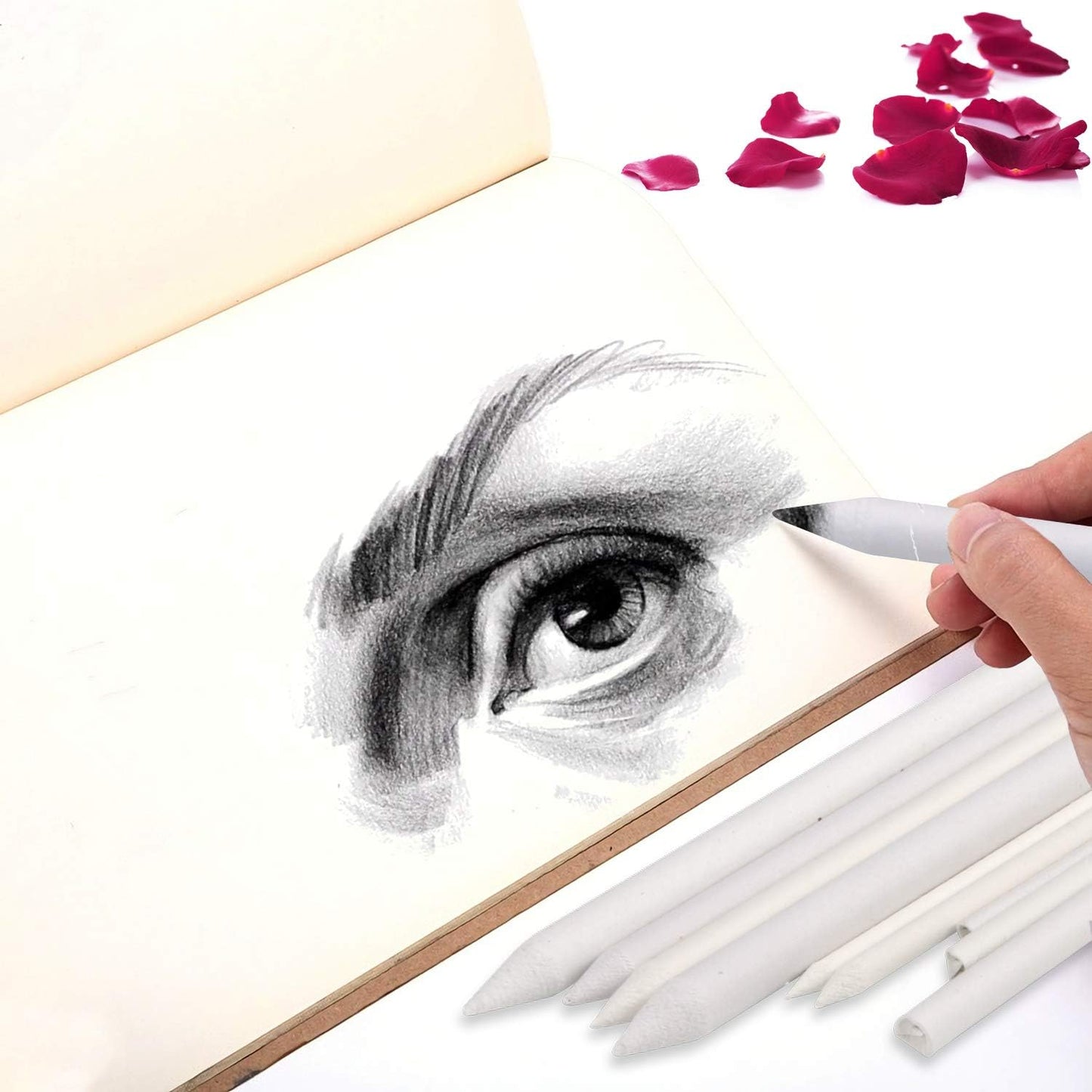 FEBSNOW 12 Pcs Blending Stump and Tortillions, Paper Art Blenders, Art Pencils, Drawing Pencils for Artists Student Sketch Drawing Tools, Drawing Supplies