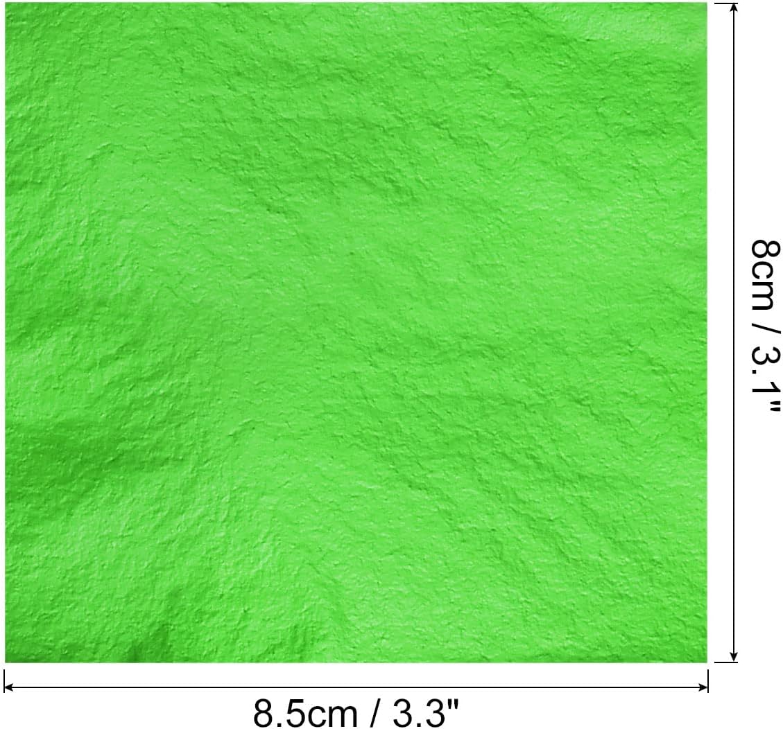 MECCANIXITY Gold Leaf Foil Sheet, Green Leaf Papers, 3.3 x 3.1inch for Art Decoration, Sculptures, Painting, Pack of 100