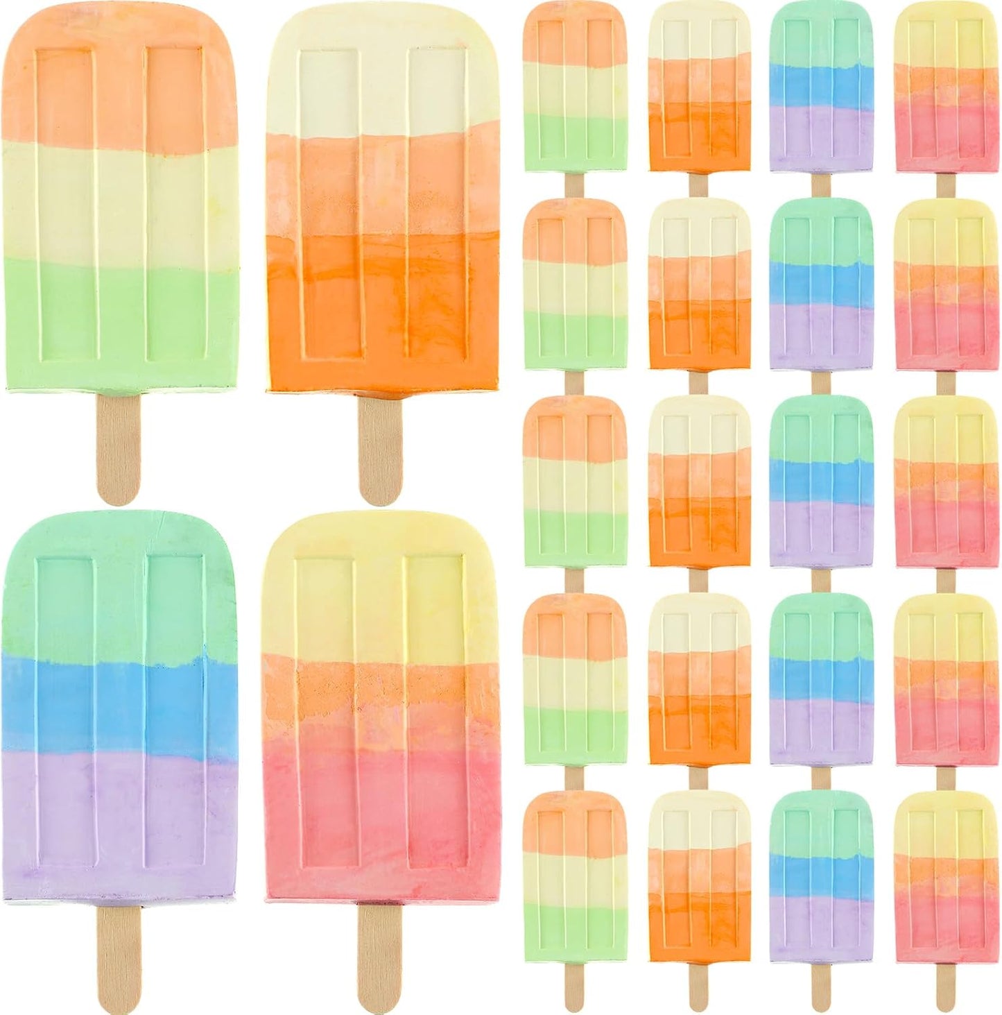 24 Pcs Ice Cream Sidewalk Chalk Set Multicolor Party Favors Bulk Washable Safe Outdoor Chalk for Kids Adults Fun Summer Playground Outdoor Activities Painting on Chalkboard Blackboard