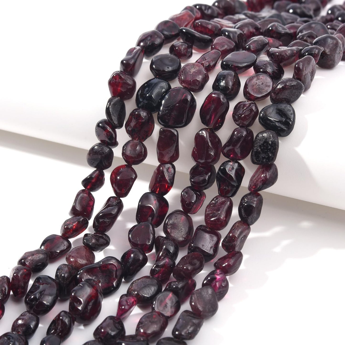 Red Garnet Pebble Nugget Oval Free Tumbled Stone 6-8mm Natural Gemstone Loose Beads Approx 15.5 inch for DIY Jewelry Making