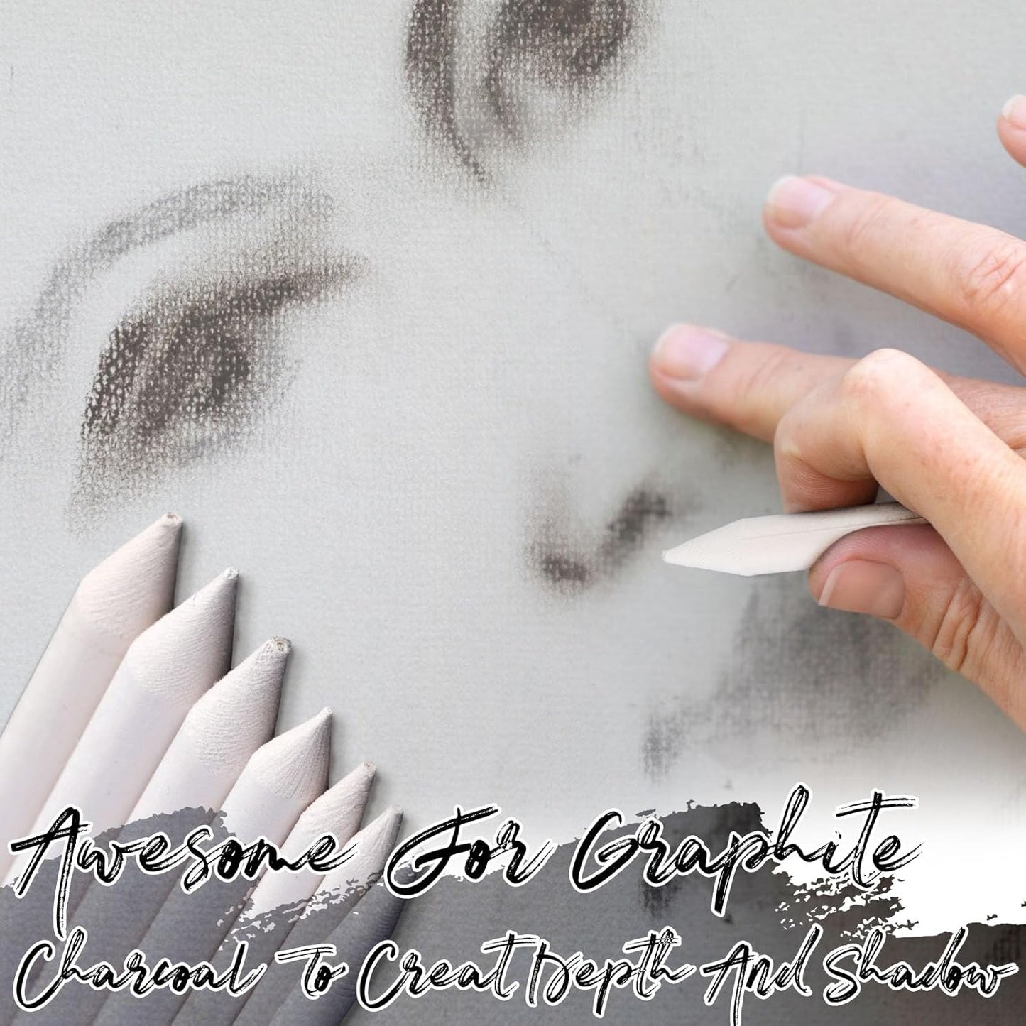 Fulmoon 288 Pcs Blending Stump and Tortillion Set Paper Art Blenders Blend Stumps for Drawing Shading Drawing Supplies Pencil Sketch Paint Tools for Student (Assorted,Mixed Sizes)