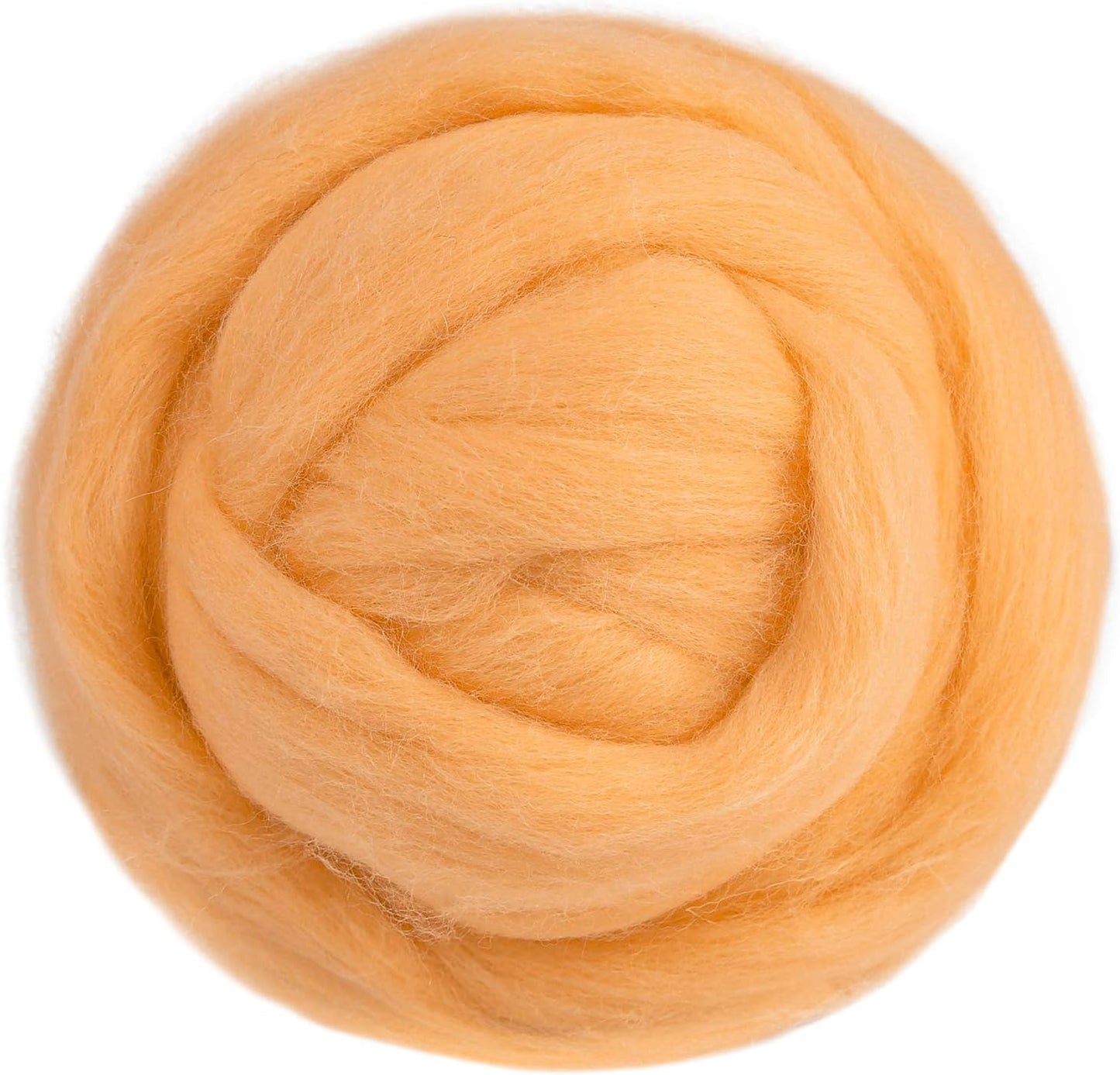 3.53oz Wool Roving Yarn, Wool Felting Supplies, Pure Wool, Chunky Yarn, Spinning Wool Roving for Needle Felting Wet Felting DIY Hand Spinning (Light Orange)