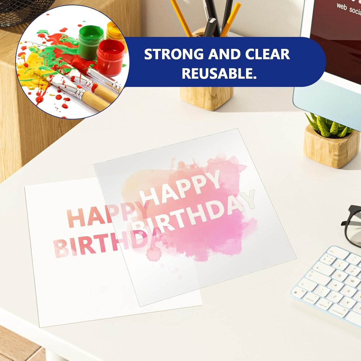 FSWCCK 30 Pcs 4 mil 12 x 12 Inch Translucent PET Blank Stencil Sheets, Mylar Sheets for Stencils, Template Plastic for Quilting Mylar Stencil Sheets, Laser Cutting, Gyro-Cut Tool Template Material