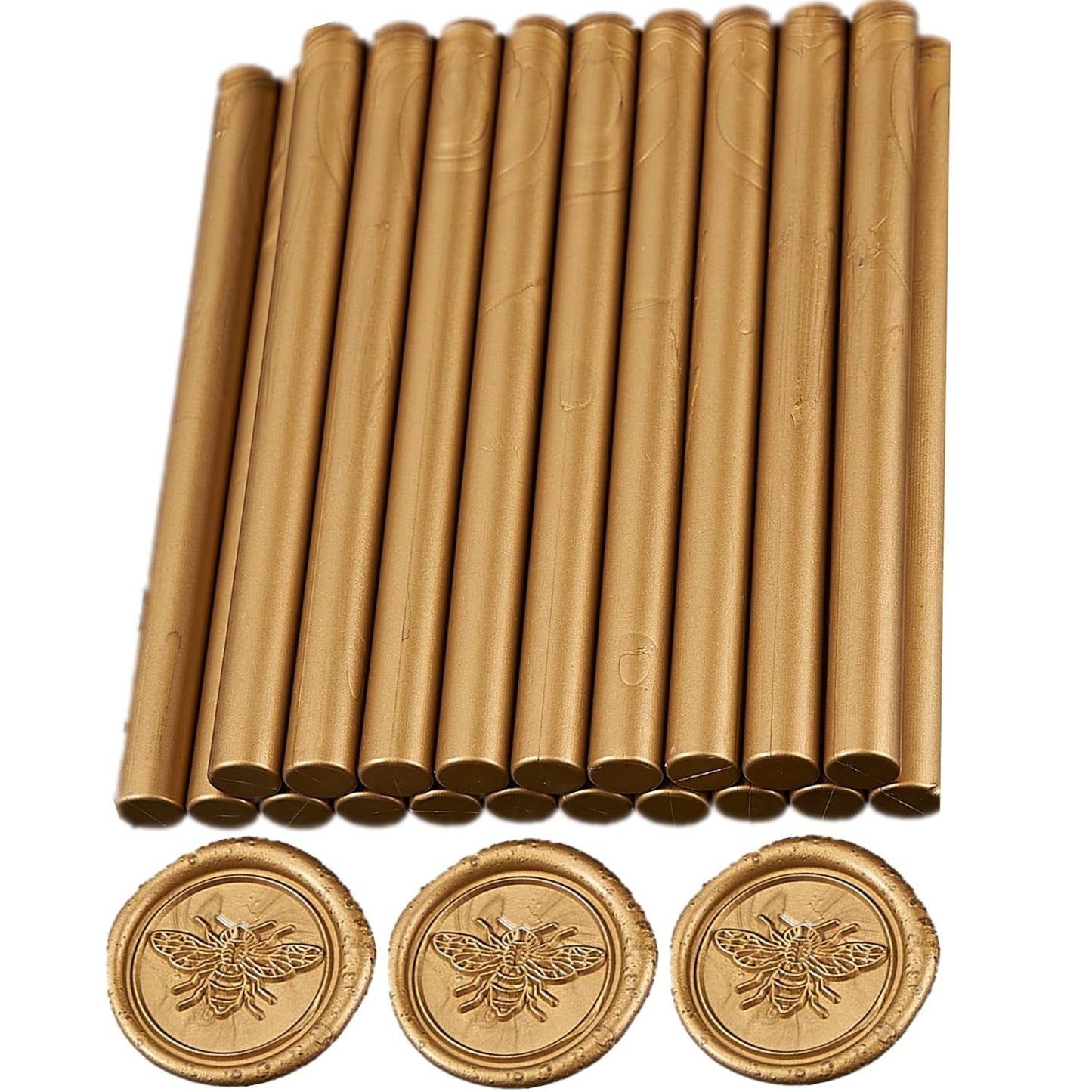 Copper Wax Seal Sticks, ONWINPOR 20pcs Glue Gun Wax Sealing Sticks for Wax Seal Stamp, Mini Bronze Gold Sealing Wax Sticks Suit for 0.28'' Glue Gun (Copper Gold)