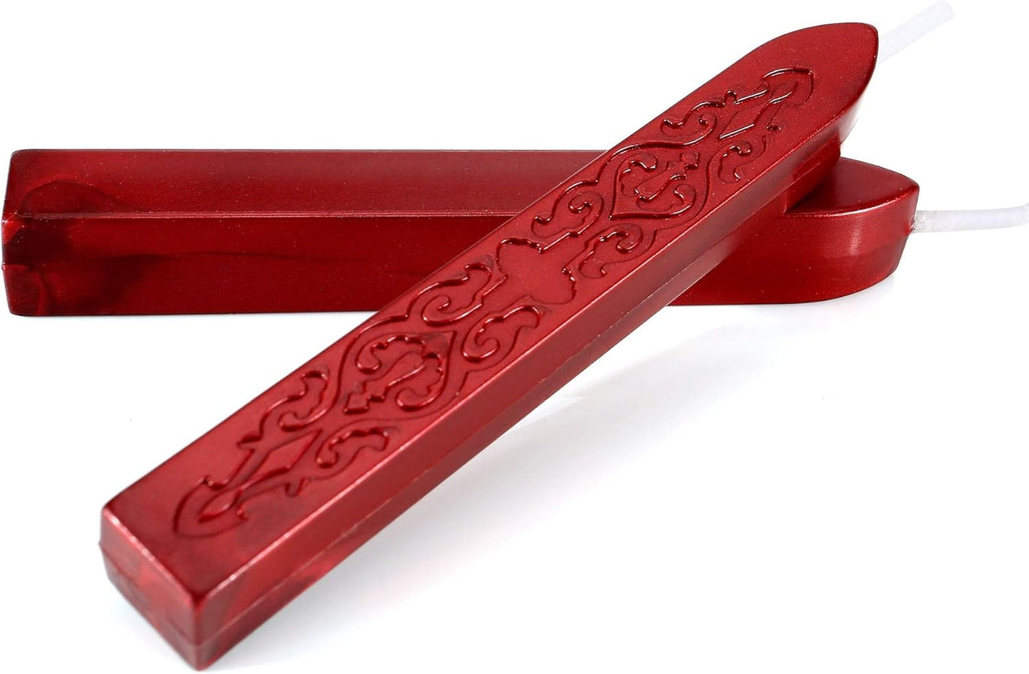 Yoption 12 Pcs Sealing Wax Sticks with Wicks, Antique Wine Red Wax Seal Sticks for Wax Seal Stamp, Wedding Invitations, Christmas, Gift Wrapping, Envelops Sealing (Antique Wine Red)