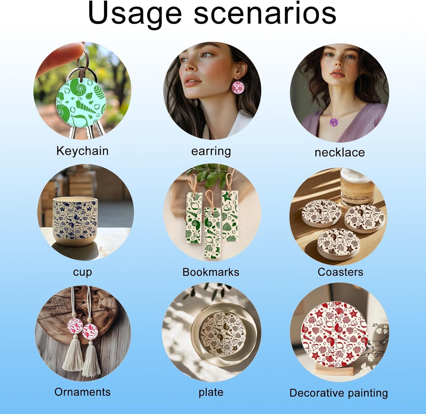 CHGCRAFT Tree Rings Polymer Clay Texture Sheets Tree Pattern Silicone Texture Stamp Clay Texture Mat Modeling Pattern Pad Sheets for Jewelry and Earrings Tools, 5.5x5.5 inch