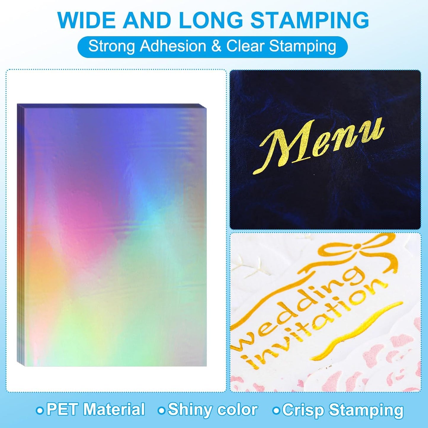 PATIKIL 11.7x8.3" Hot Stamping Foil Paper Sheet, 20 Sheets A4 Heat Transfer Hot Stamping Paper Foil for Leather DIY Logo Decor Craft Gift Package Scrapbook Card, Laser Silver